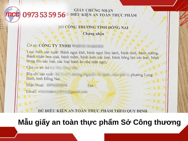 Mẫu giấy an toàn thực phẩm
