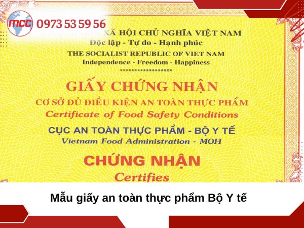 Mẫu giấy an toàn thực phẩm