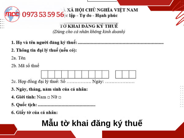 Thủ tục đăng ký mã số thuế cá nhân