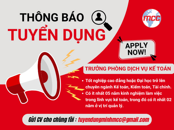 Tuyển trưởng phòng dịch vụ kế toán