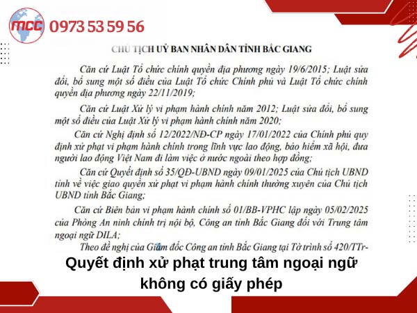 Mức phạt khi dạy tiếng anh không có giấy phép 