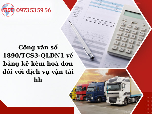 thuế cơ sở 3 trả lời công văn 1809 về bảng kê kèm hoá đơn đối với dịch vụ vận tải hàng hoá