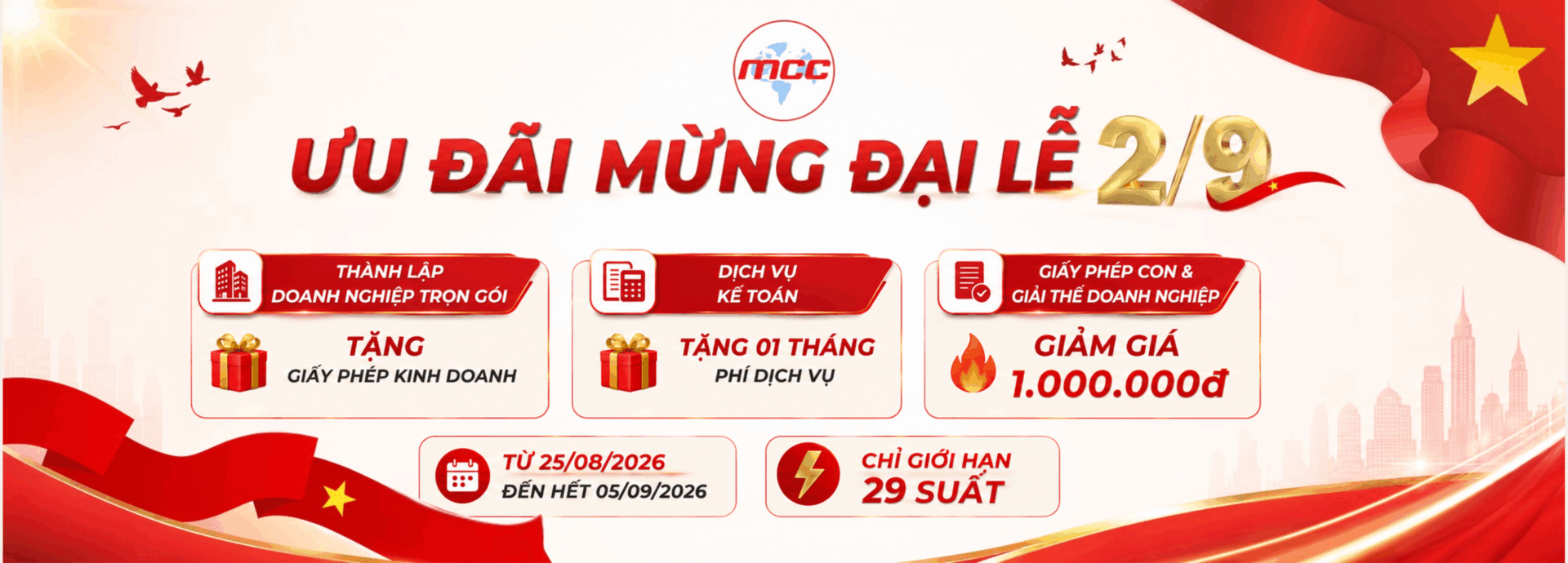 ưu đãi dịch vụ 2/9